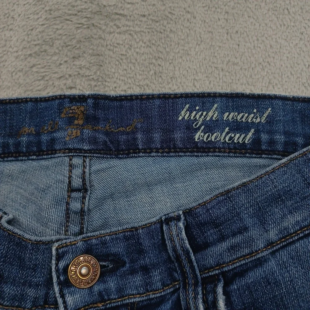 7 For All Mankind Jeans‎ Womens 28 Blue Denim Bootcut Casual Preppy Distressed